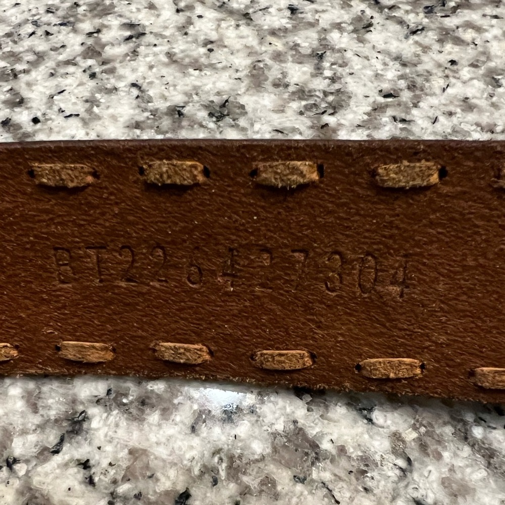 Fossil Tan Genuine Leather Belt with Multicolor Floral Embroidery - Picture 4 of 9